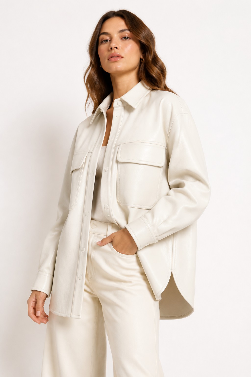 Women Ivory Oversized Fashion Jacket 06
