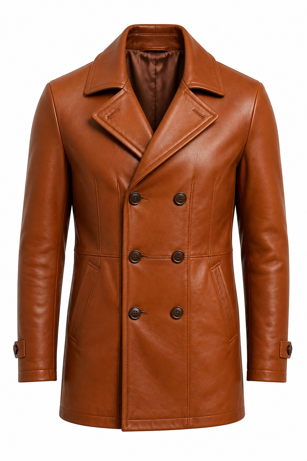 Men Cognac Fashion Peacoat 07