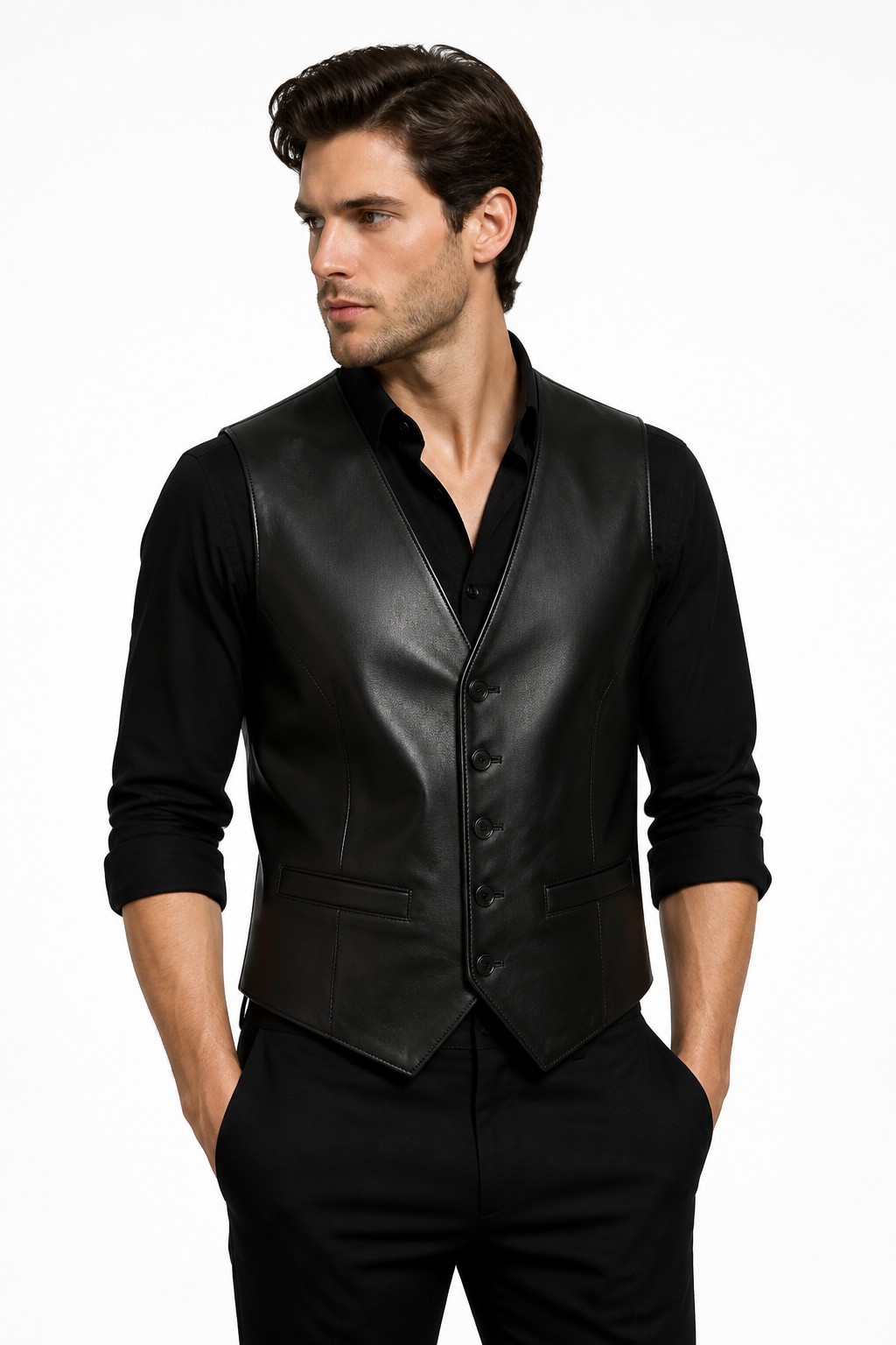 Men Black Fashion Vescuit 01