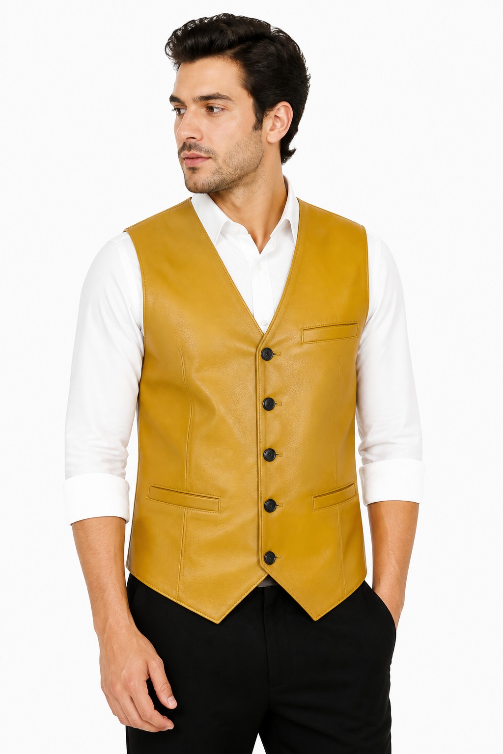 Men Mustard Fashion Vescuit 03