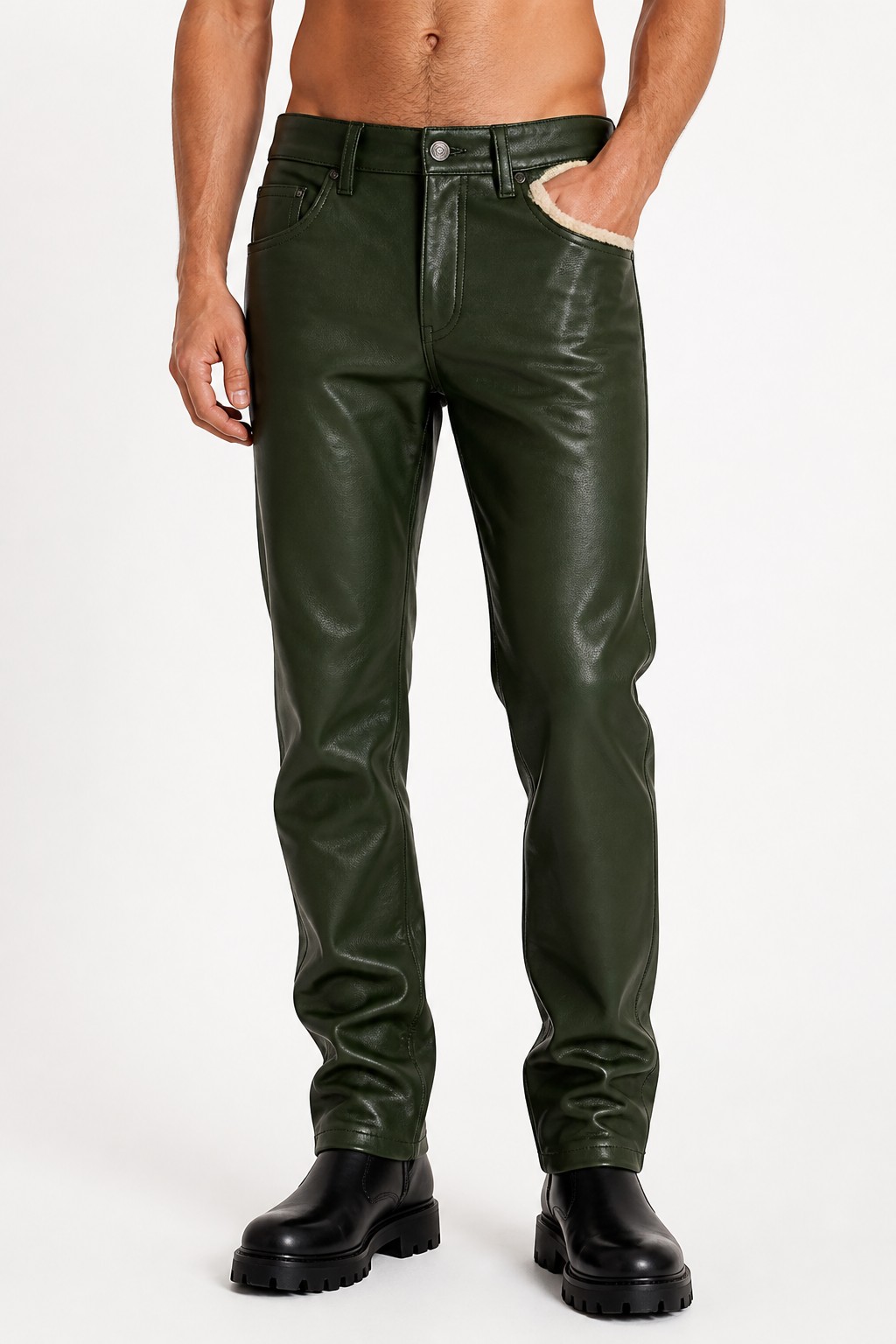 Men Forest Fur Lined Pants 03