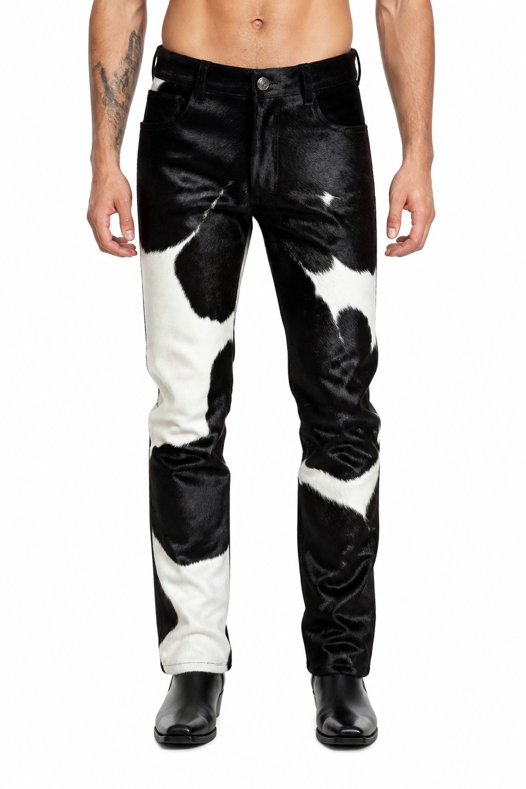 Men Cowhide Hair-on Pants 01