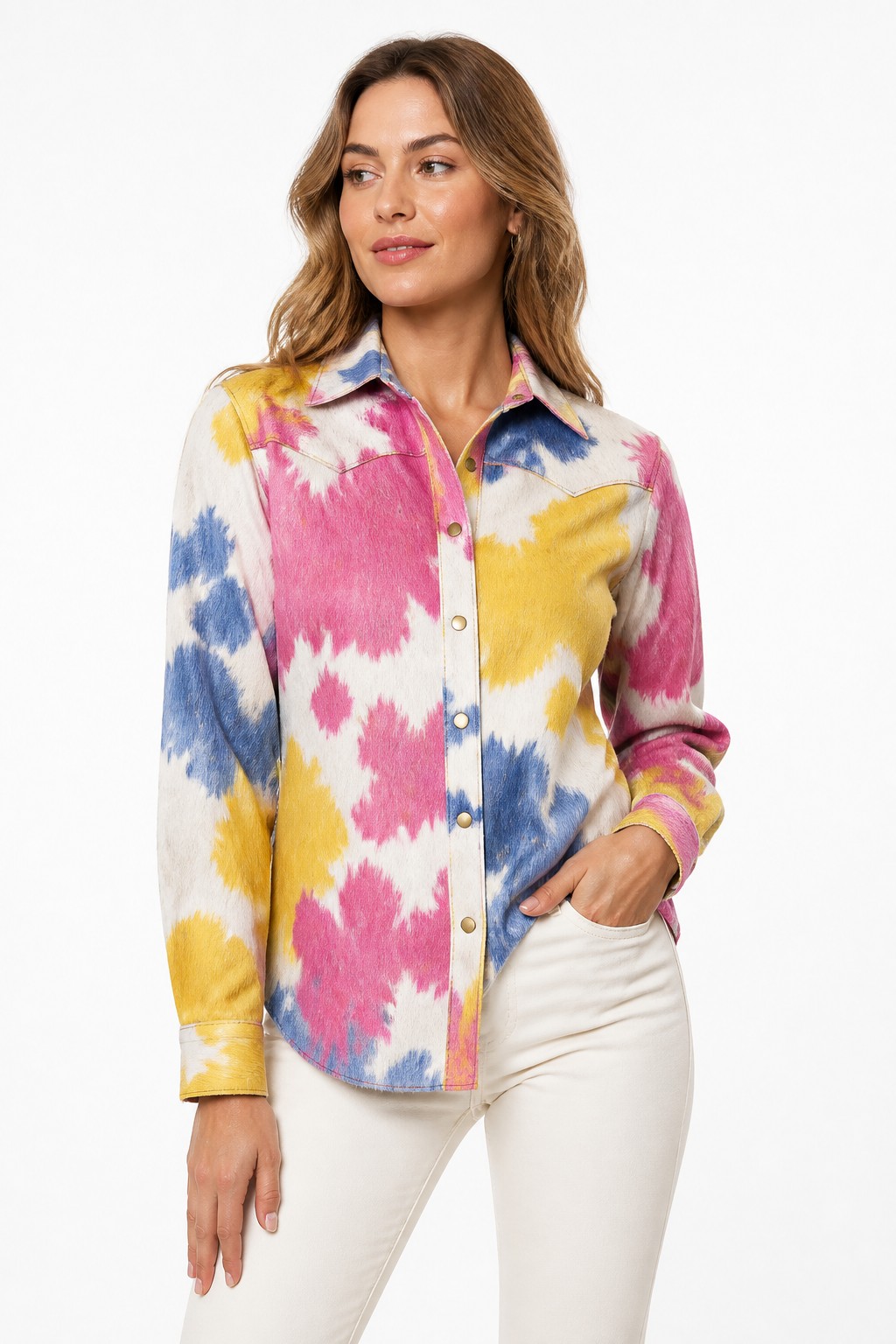 Women Multicolor Hair-on Shirt 04