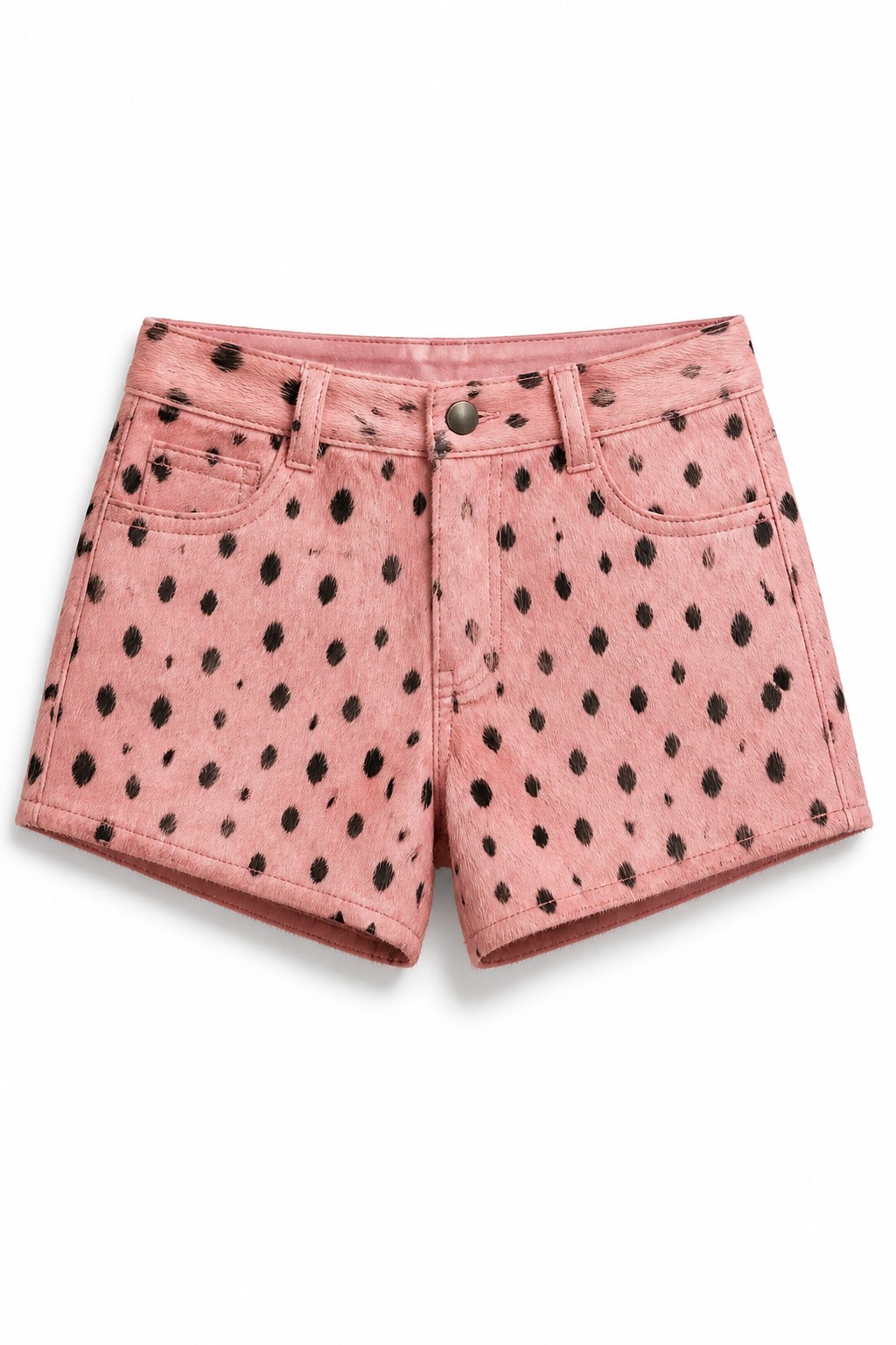 Women Pink Hair-on Shorts 02