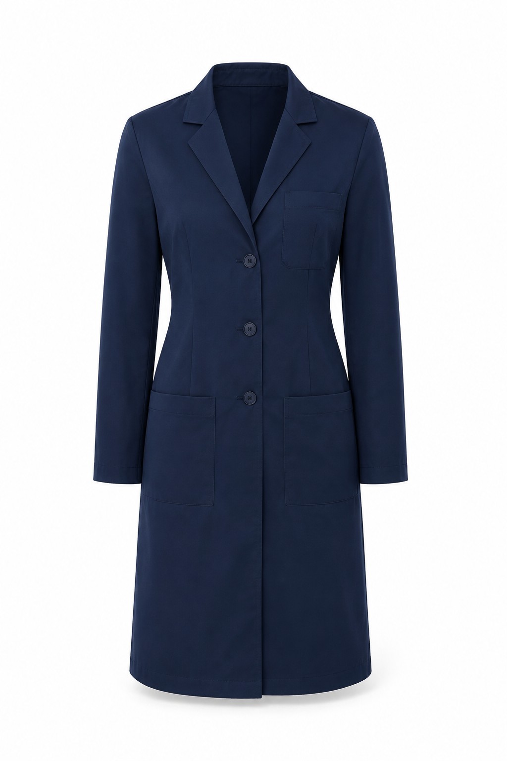 Womens Fitted Lab Coat Navy