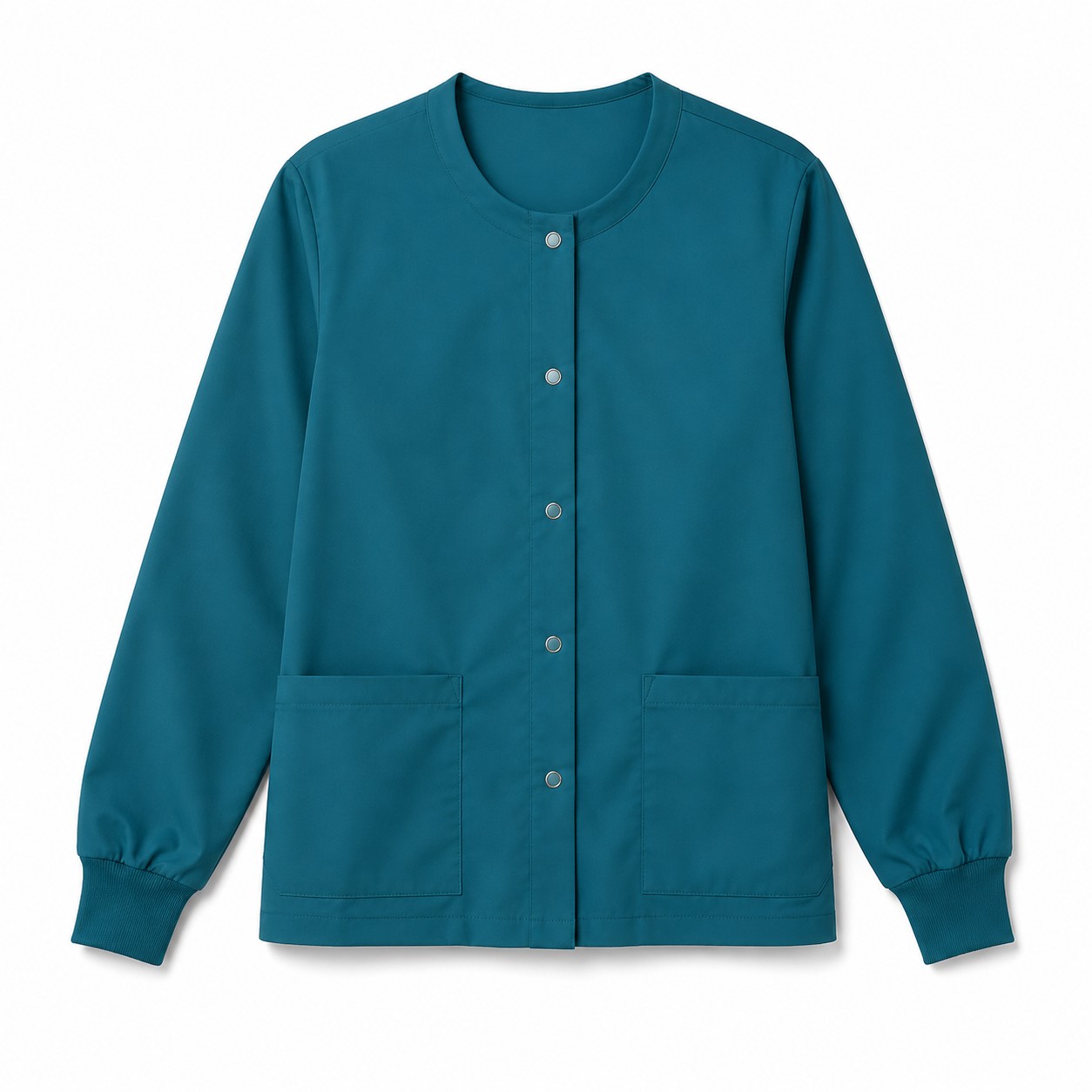 Snap Front Scrub Jacket Teal