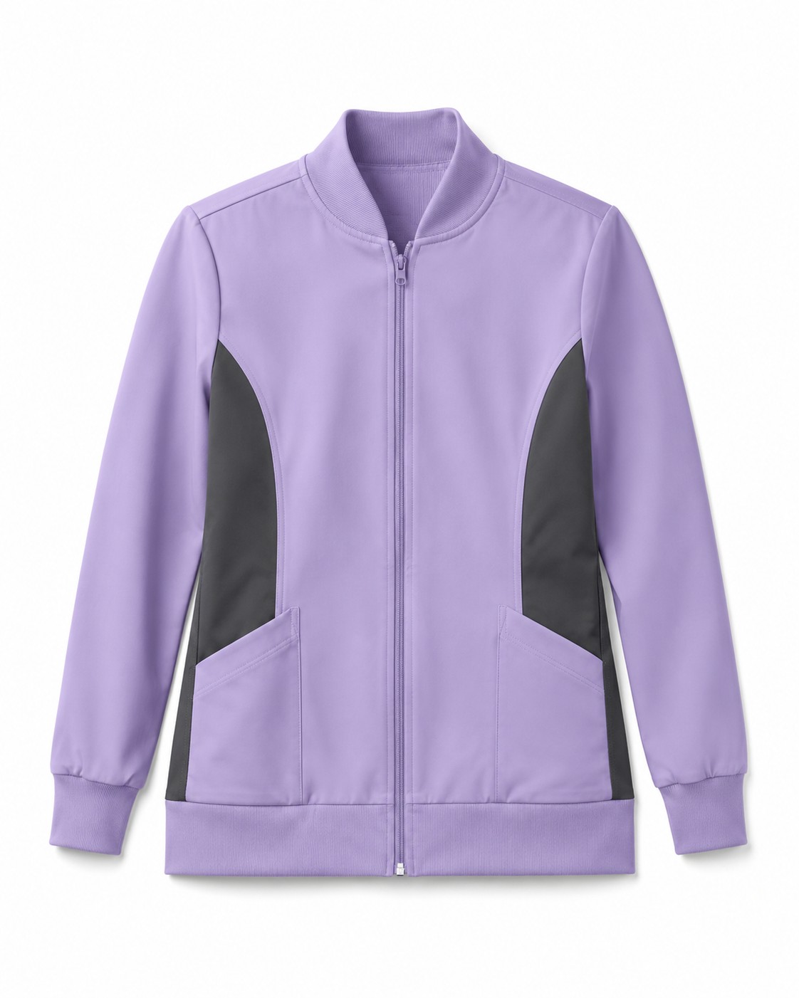 Contrast Panel Medical Jacket Lavender