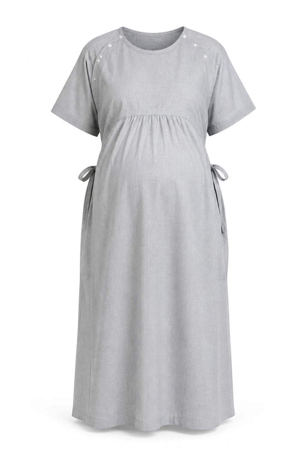 Maternity Hospital Gown Light Gray