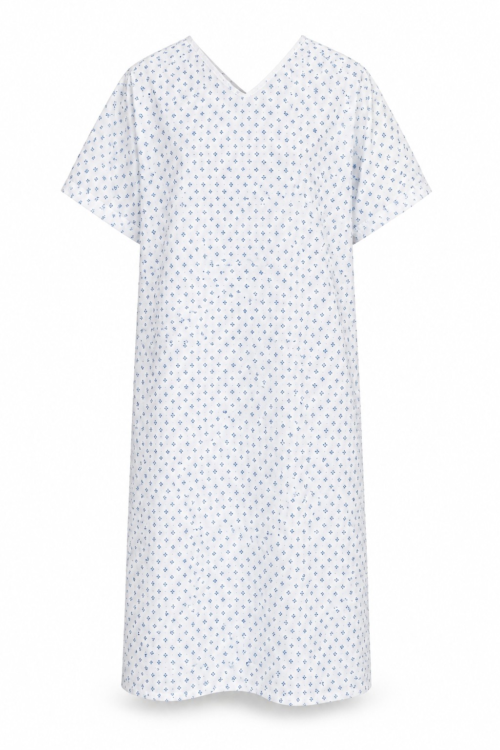 Tie Back Patient Gown Blue Pattern