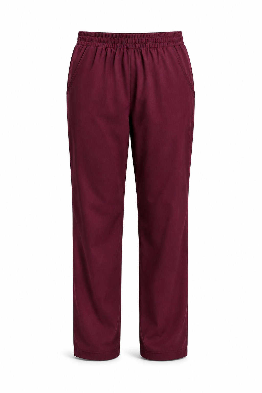 Elastic Waist Scrub Pants Burgundy