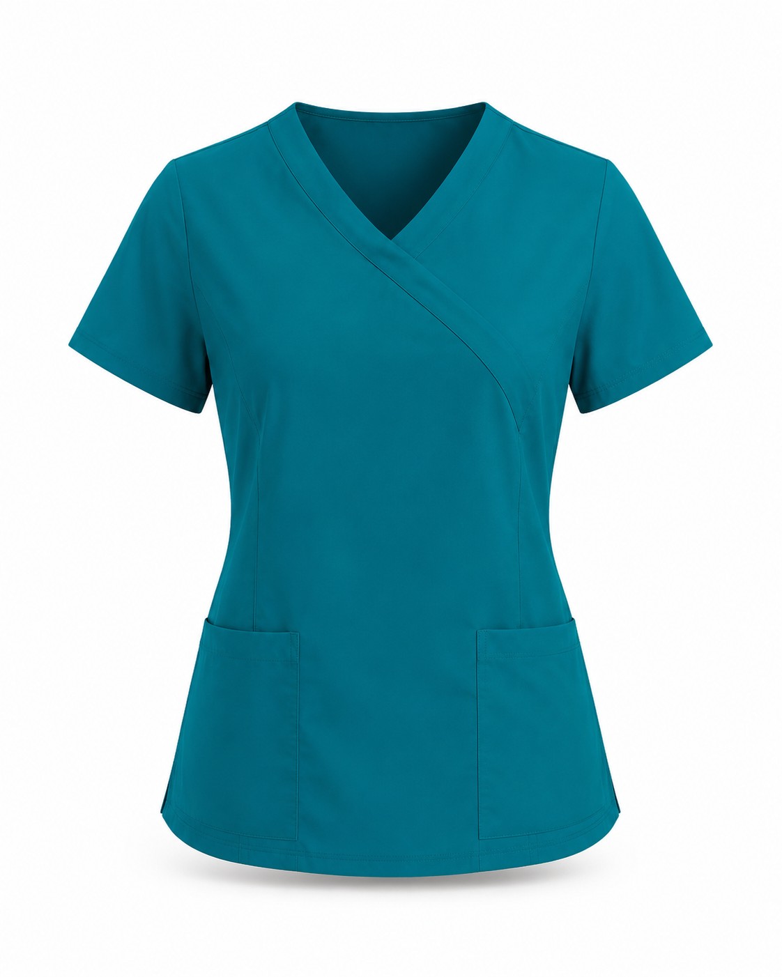 Mock Wrap Scrub Top Teal