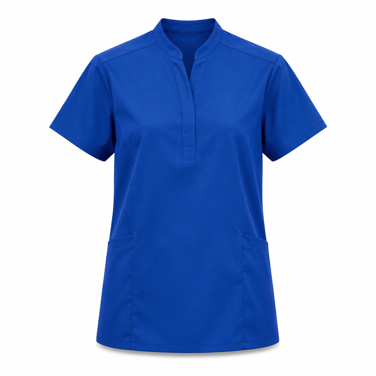 Mandarin Collar Scrub Top Royal Blue