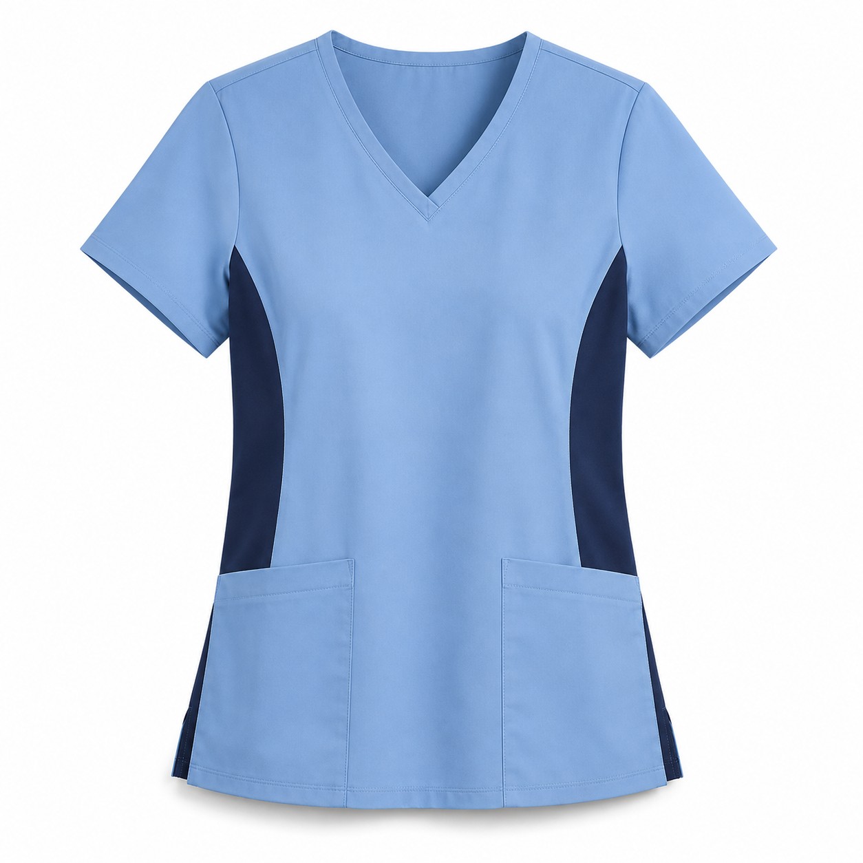 Contrast Panel Scrub Top Sky Blue