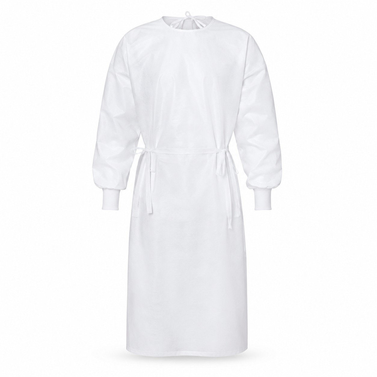 Knitted Cuff Surgical Gown White