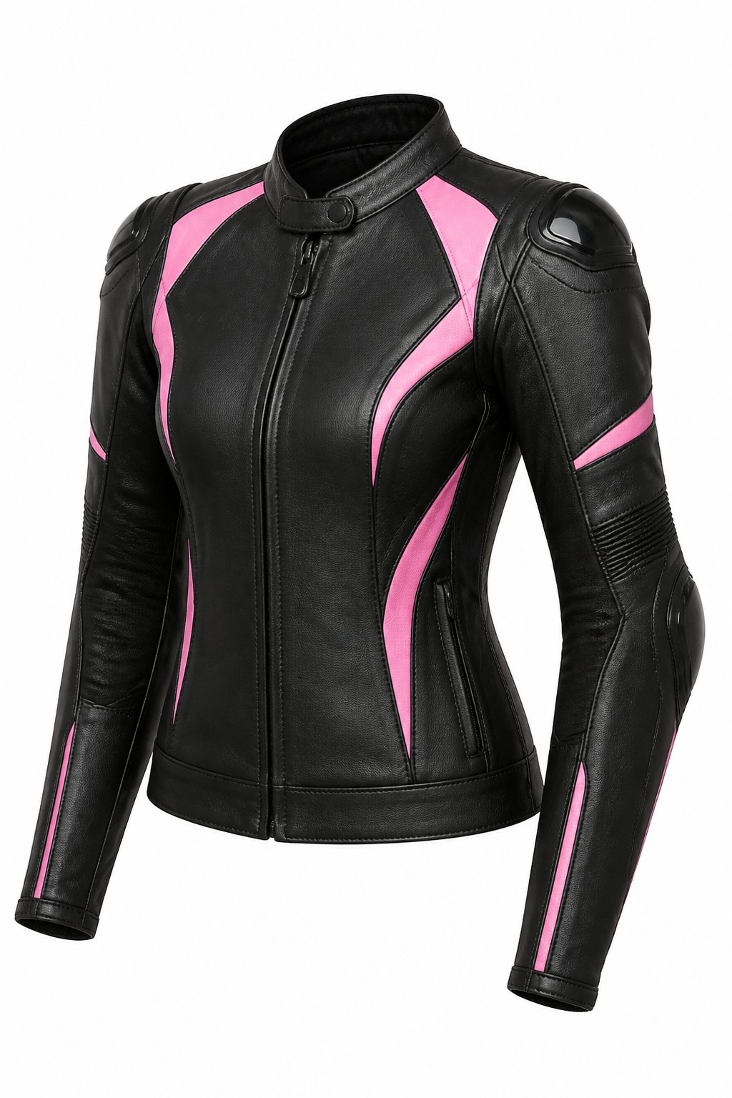 Women Black Pink Race Jacket 02