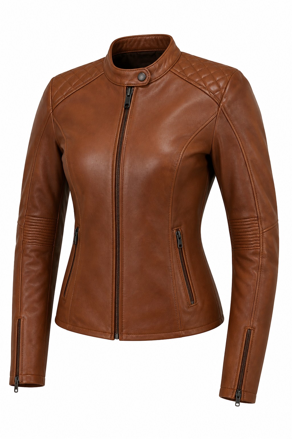 Women Cognac Race Jacket 06