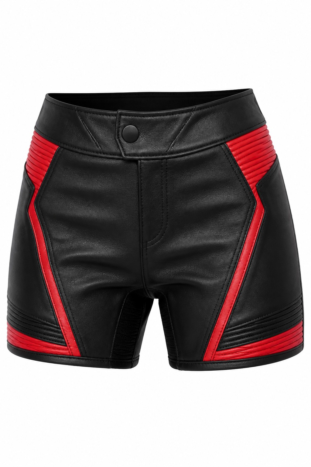 Women Black Red Race Shorts 02