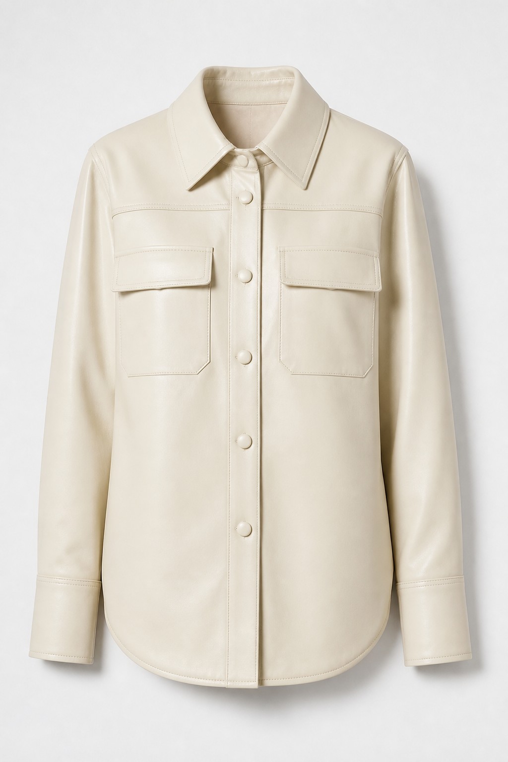 Women Cream Shirt Style Jacket 06