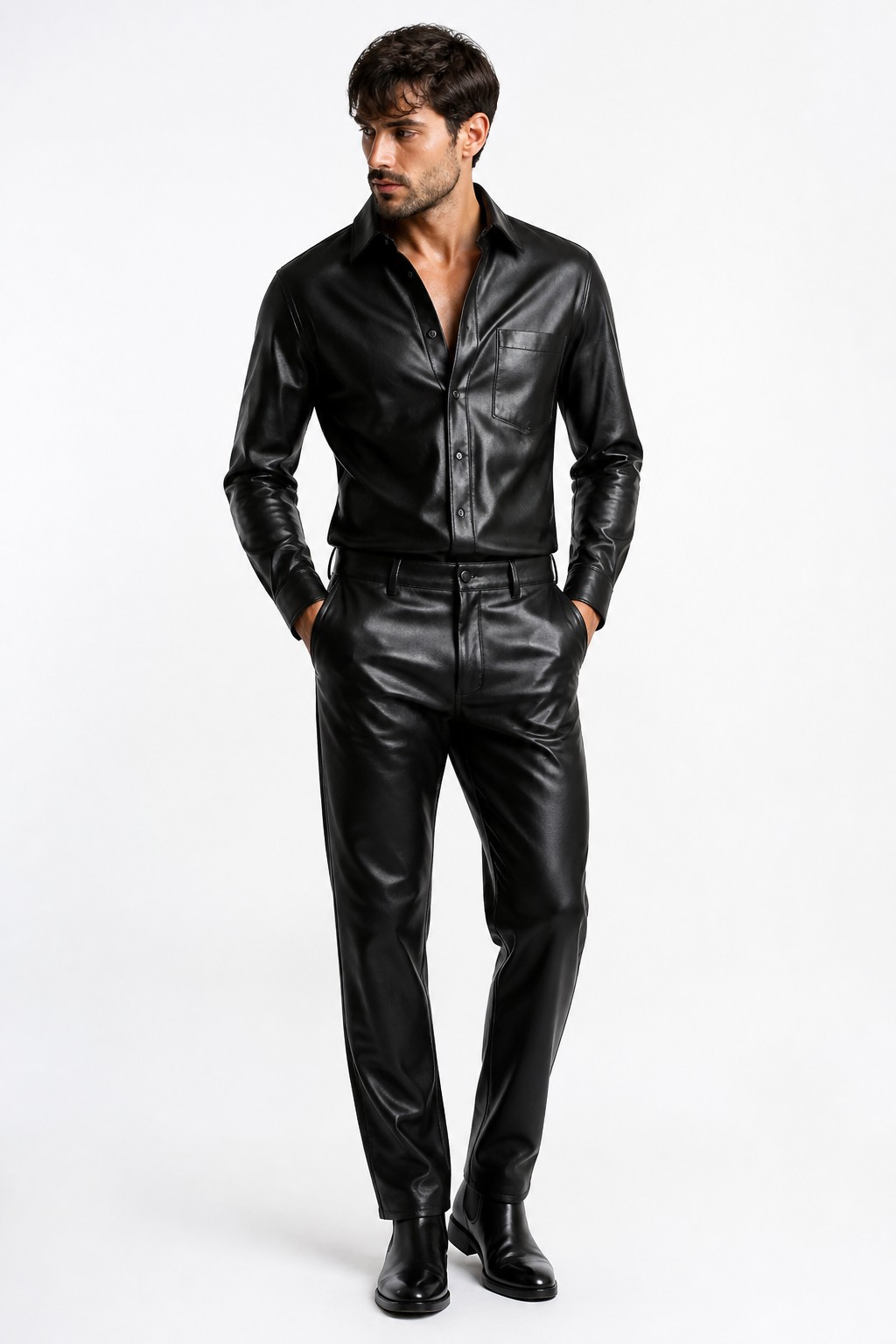Men Black Shirt Style Pants 01