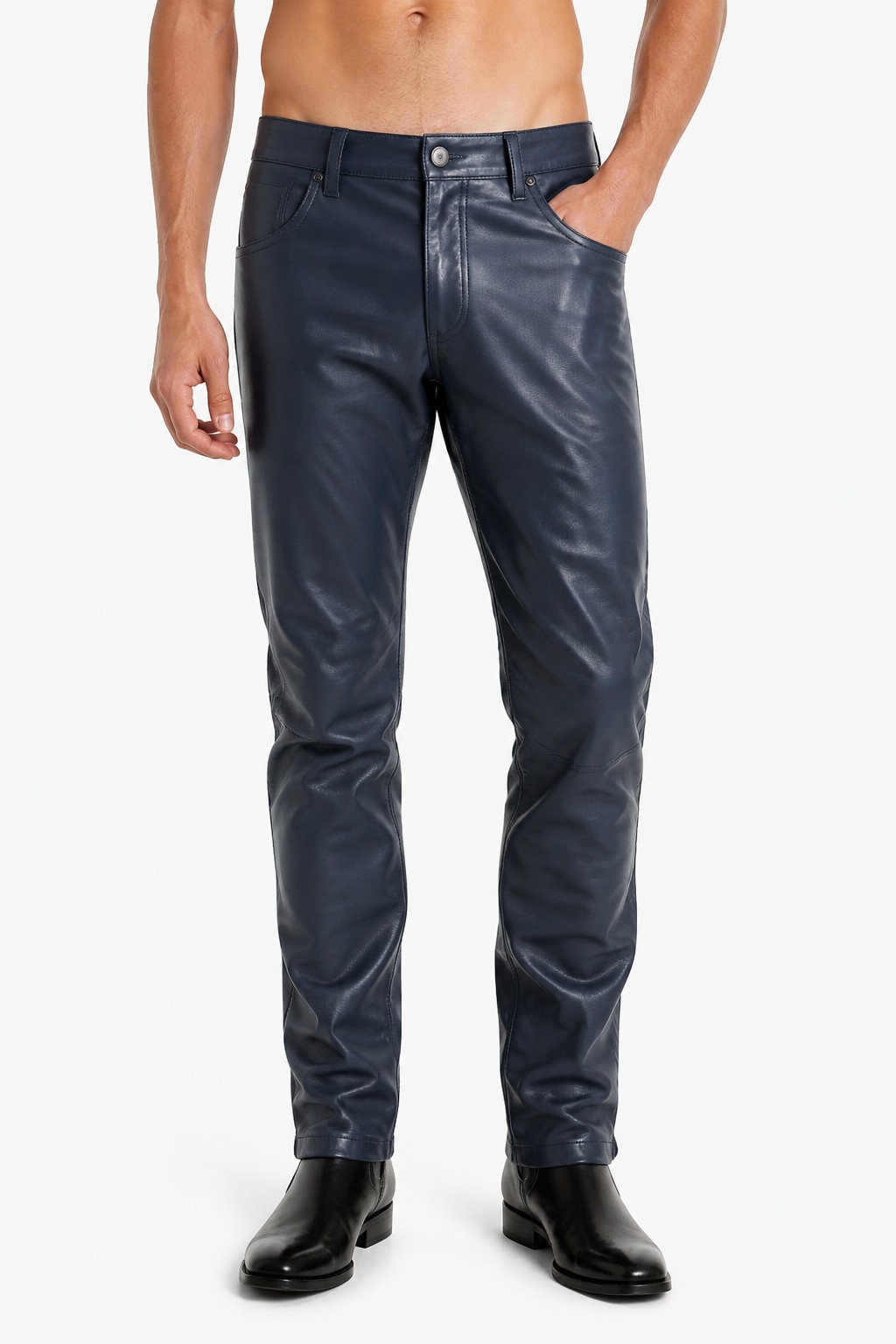 Men Indigo Shirt Style Pants 03