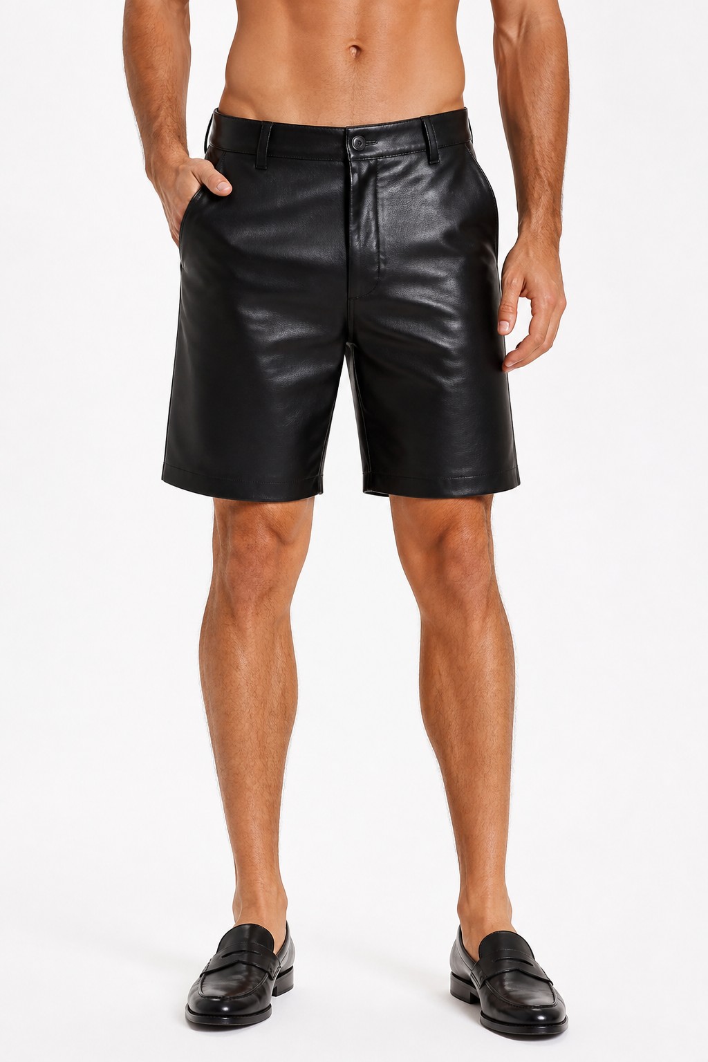 Men Black Shirt Style Shorts 01