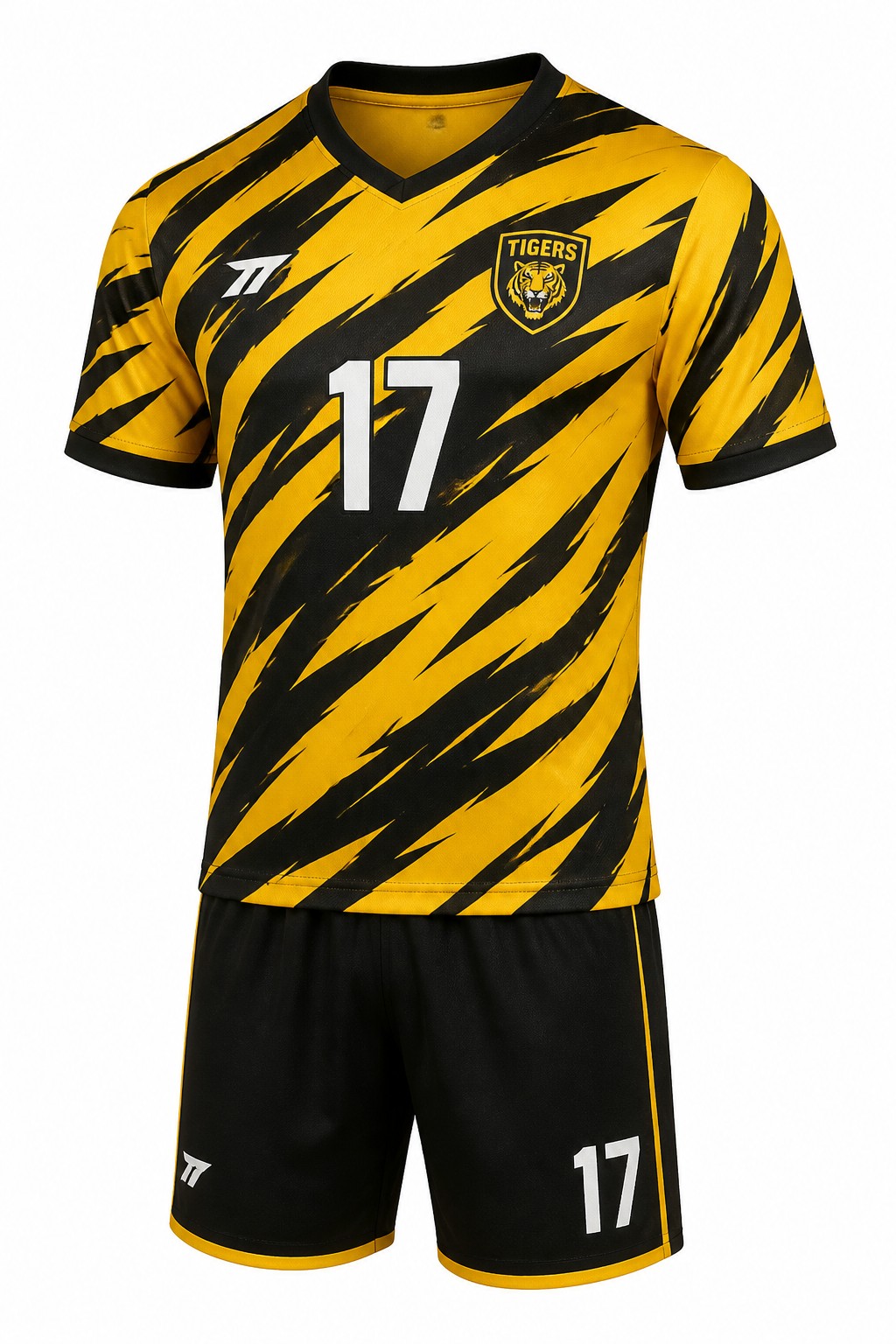Soccer Uniforms #17 — Yellow Black Stripe Kit