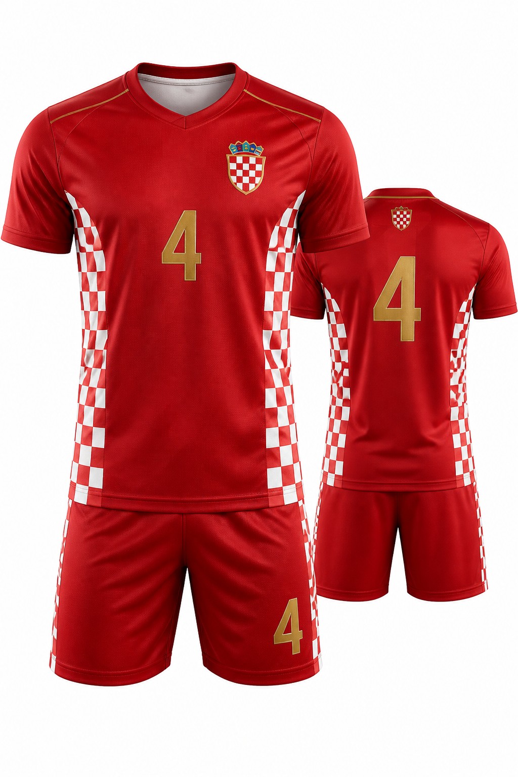 Soccer Uniforms #4 — Crimson Checker Kit