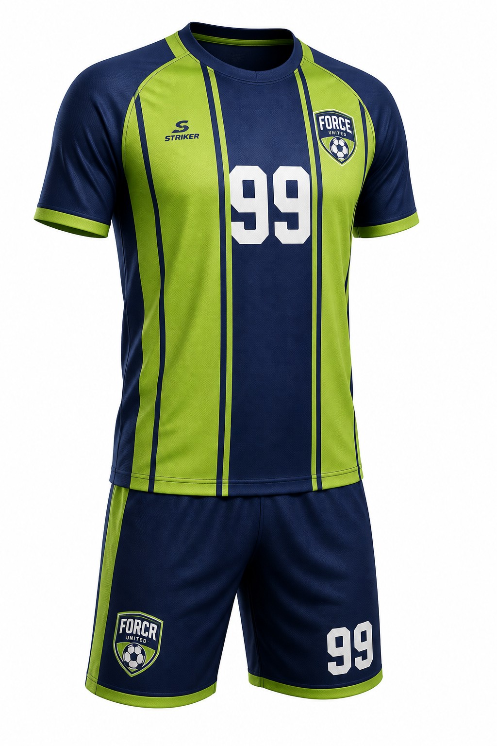 Soccer Uniforms #99 — Navy Lime Panel Kit