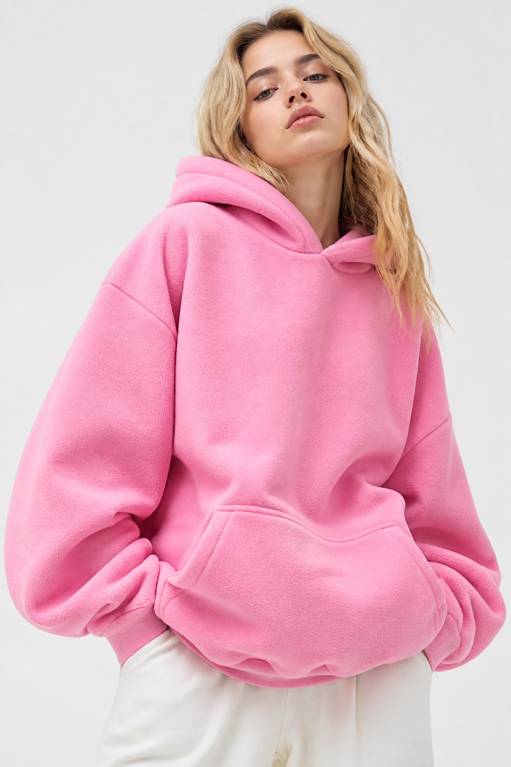 Bubblegum Pink Fleece Hoodie